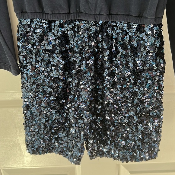 Boden sparkle navy blue romper with navy blue tights from crewcuts - Picture 4 of 5